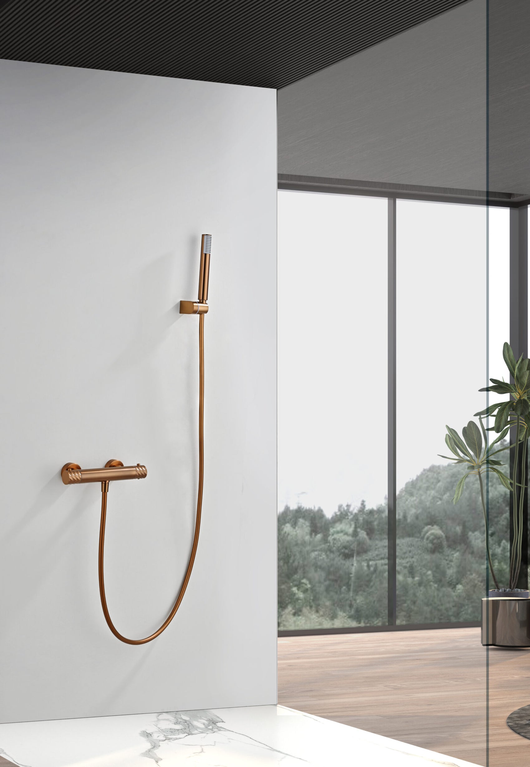 SET DOCCIA TERMOSTATICO BLESS ORO ROSA S