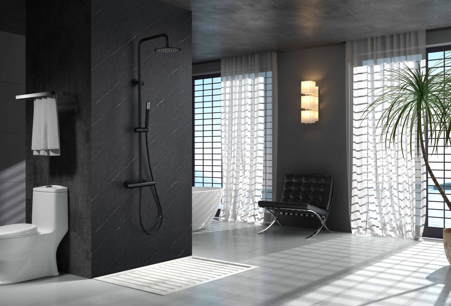 SET DOCCIA TERMOSTATICO BLESS NERO OPACO