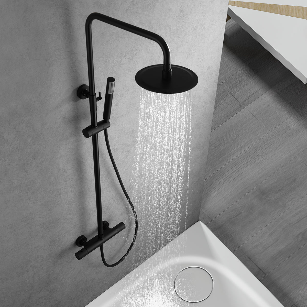 Colonna doccia termostatica Line nero op