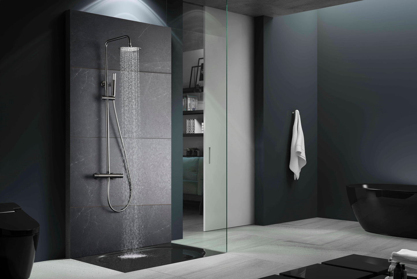 Colonna doccia termostatica Monza black