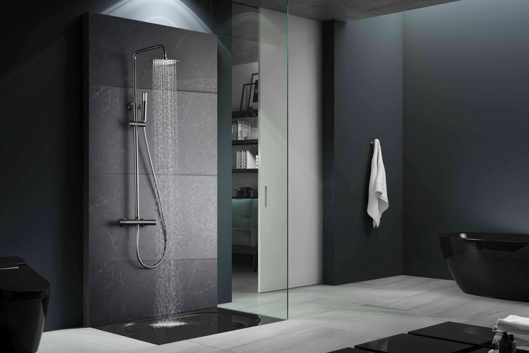 Colonna doccia termostatica Monza black