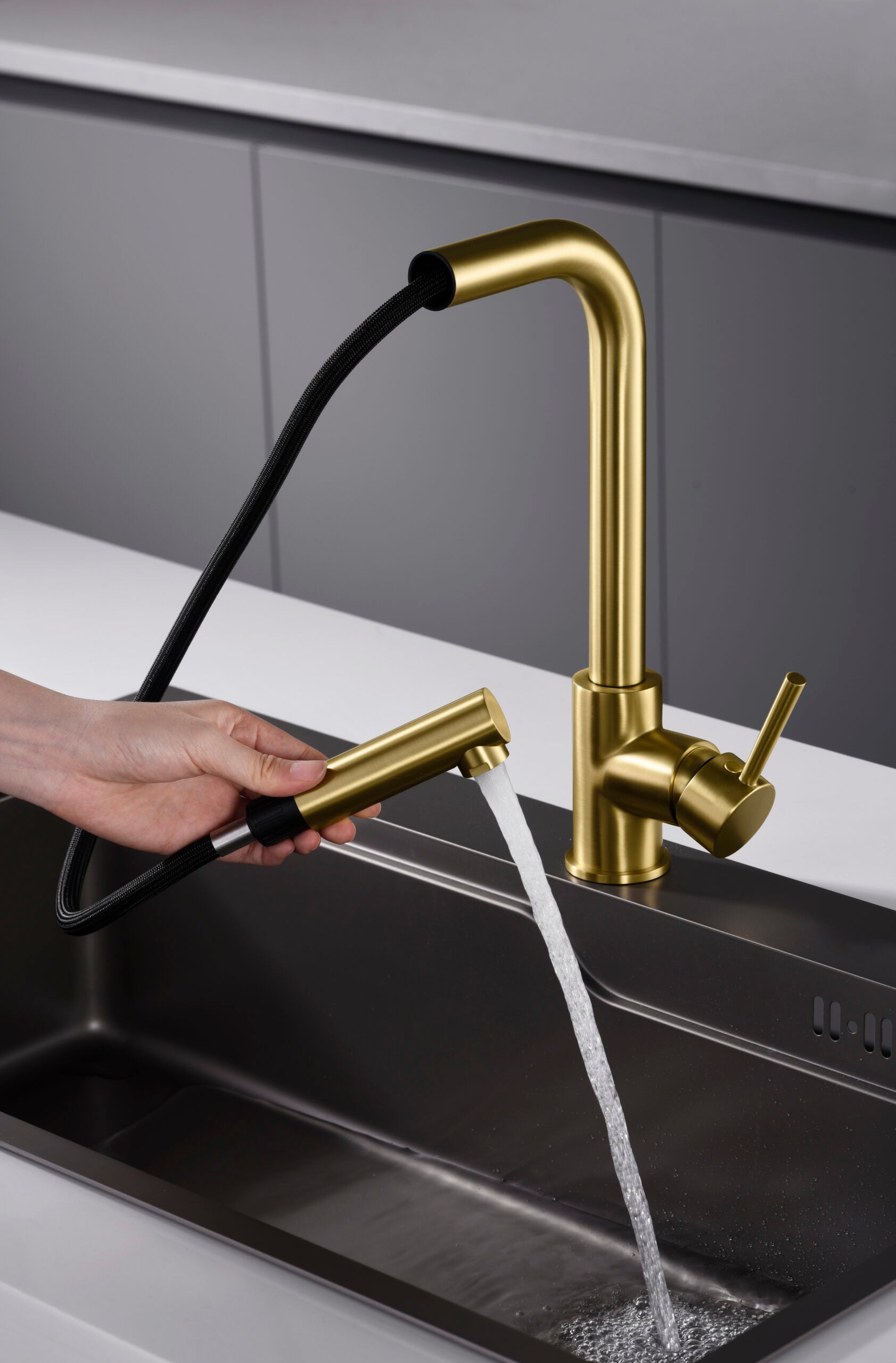 Miscelatore lavello Malta oro spazzolato