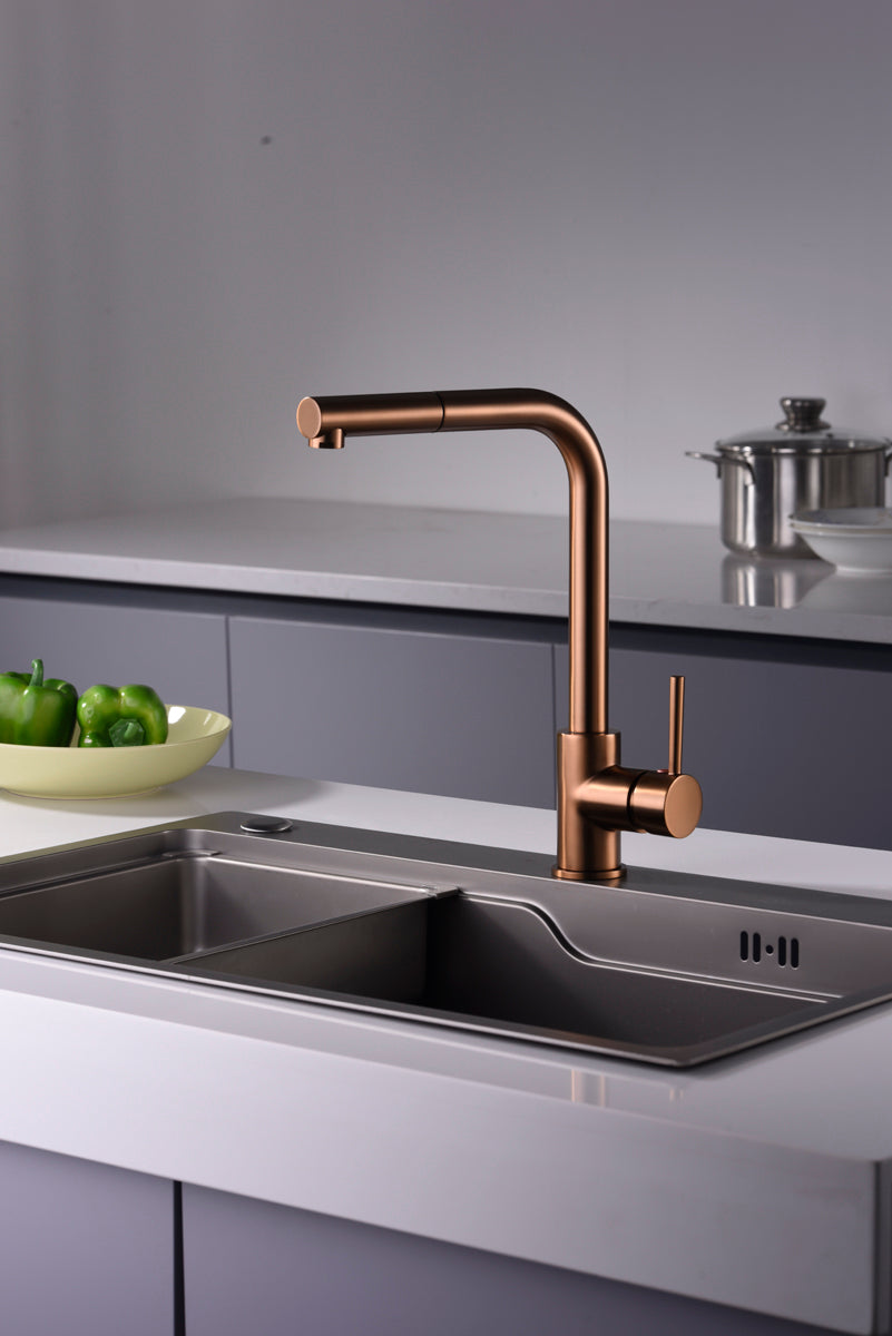 Miscelatore lavello Malta oro rosa spazz