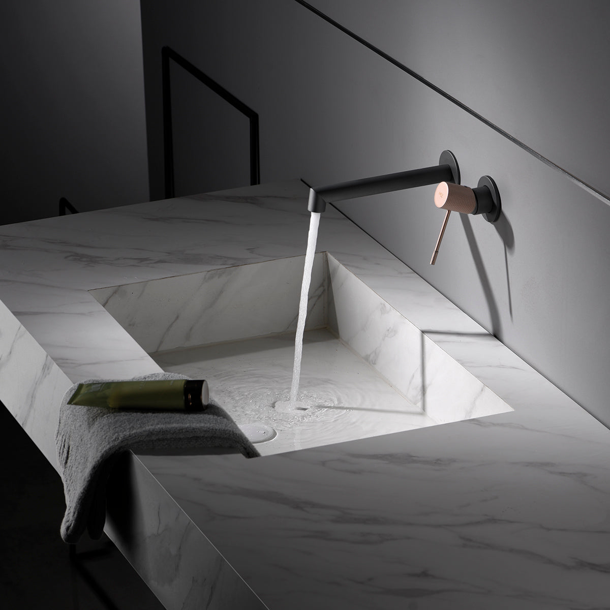 Miscelatore incasso lavabo Line grigio o