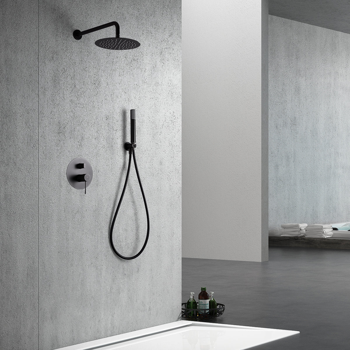 Kit incasso doccia miscelatore Line blac