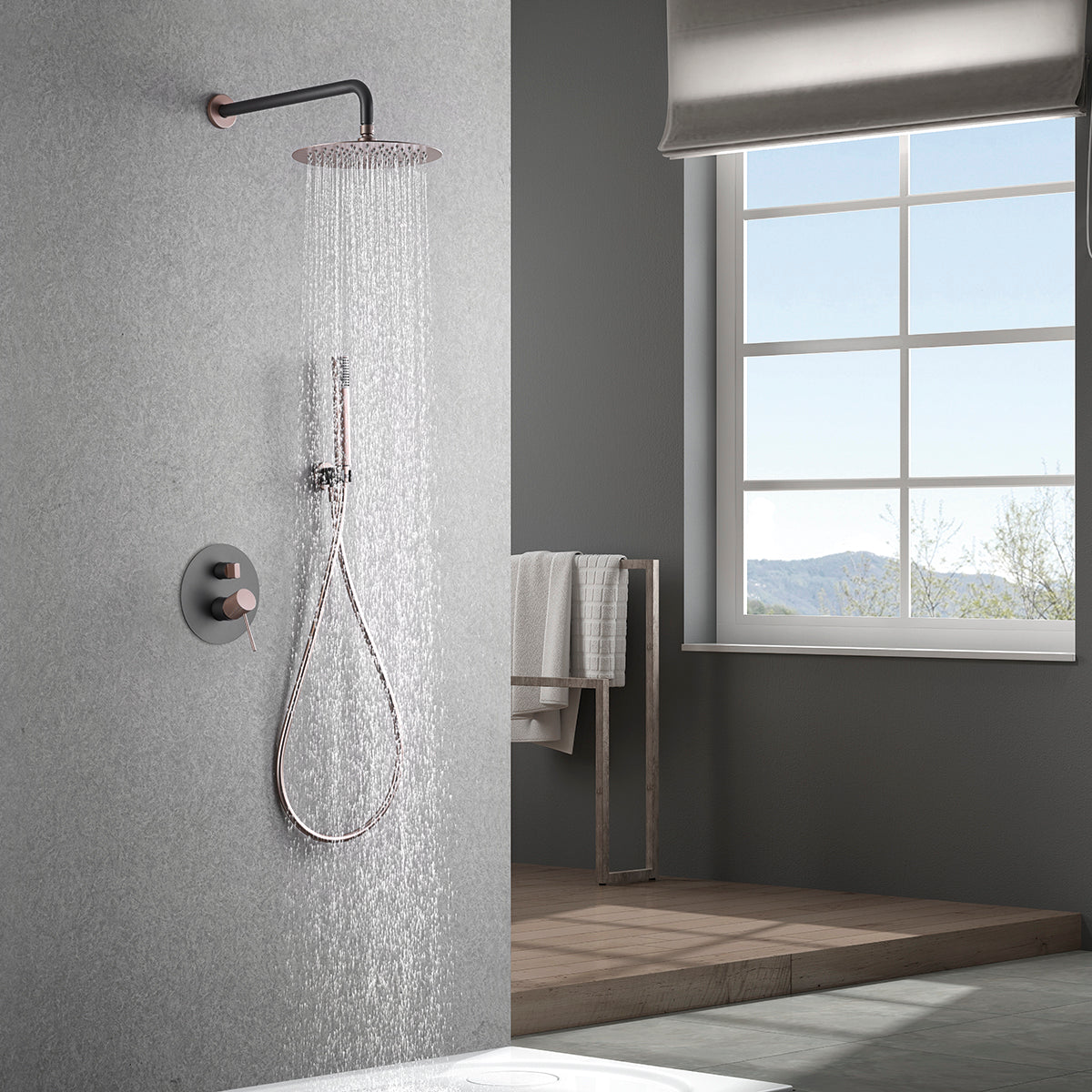 Kit incasso doccia miscelatore Line grig