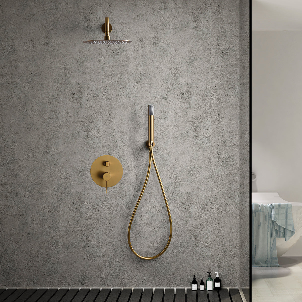 Kit incasso doccia miscelatore Line oro
