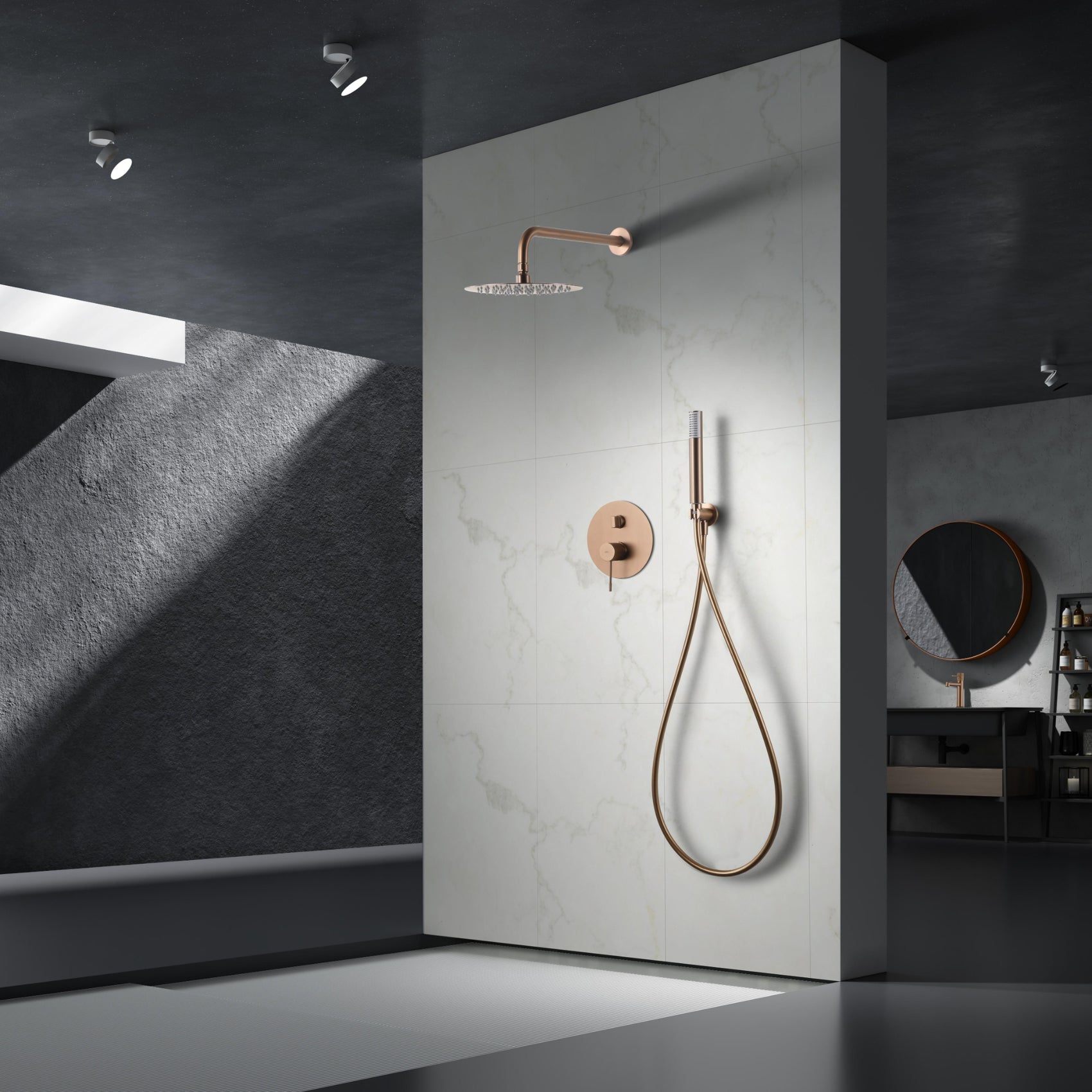 Kit incasso doccia miscelatore Line oro