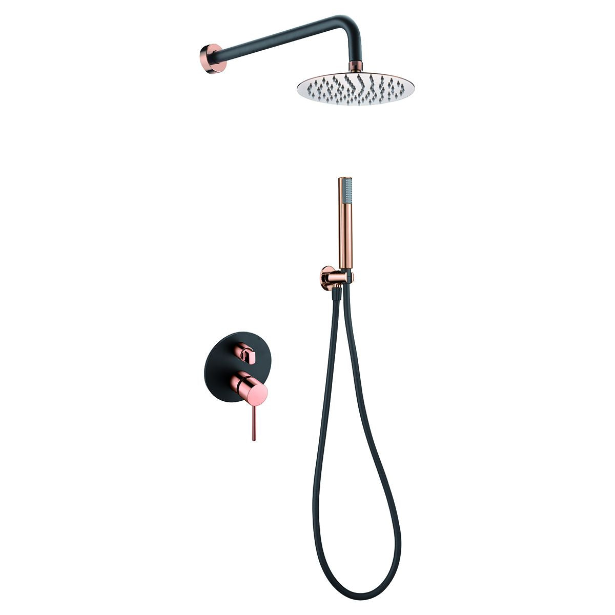 Kit incasso doccia miscelatore Milos Stick nero oro rosa