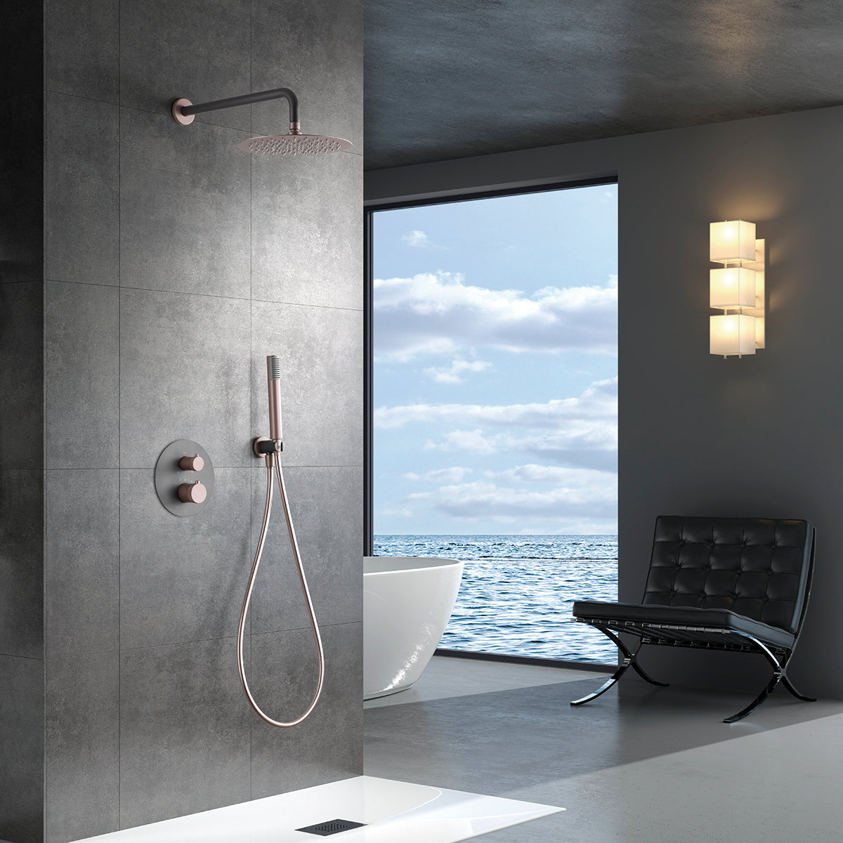 Kit incasso doccia termostatico Line gri