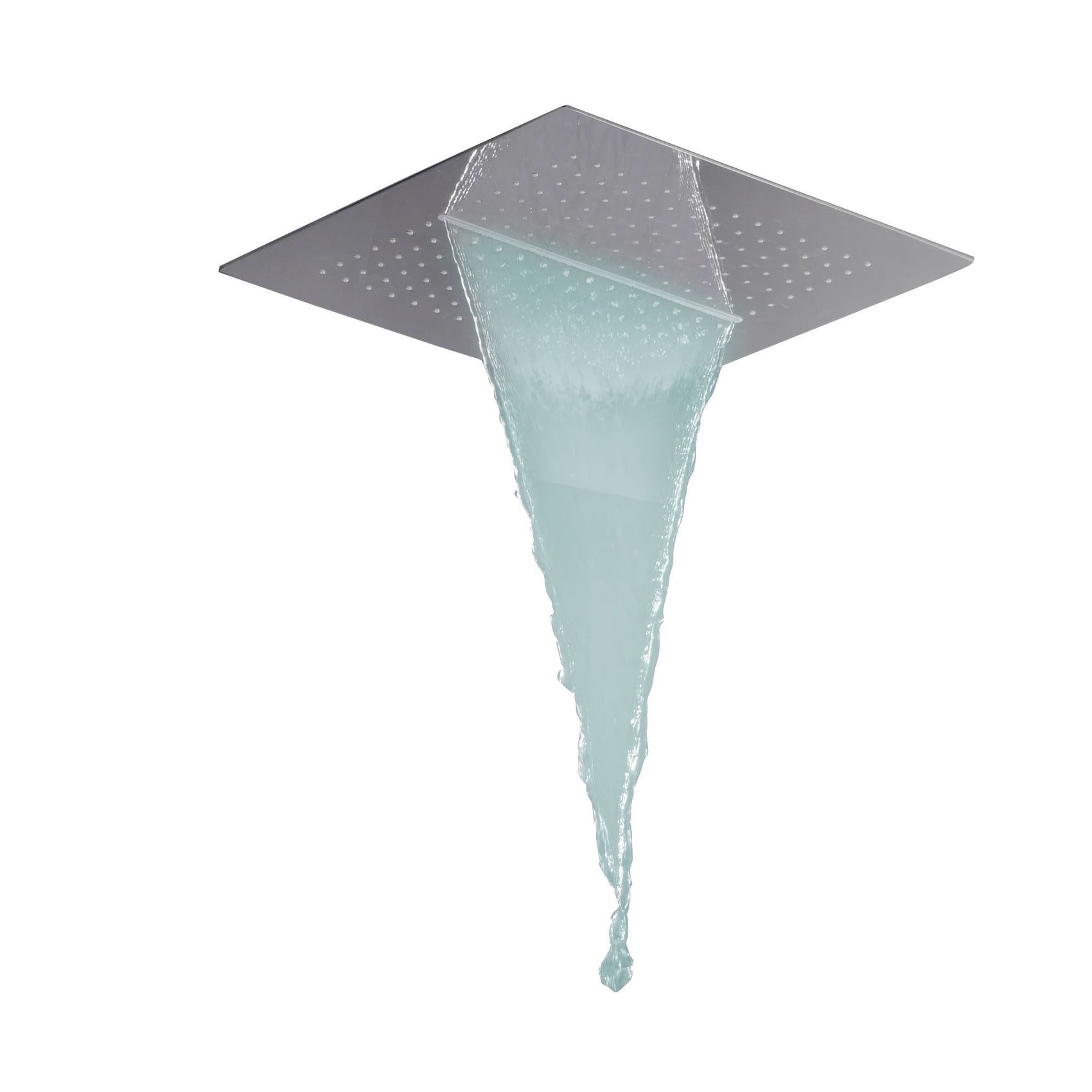 Soffione quadro 40x40cm con supporto a soffitto