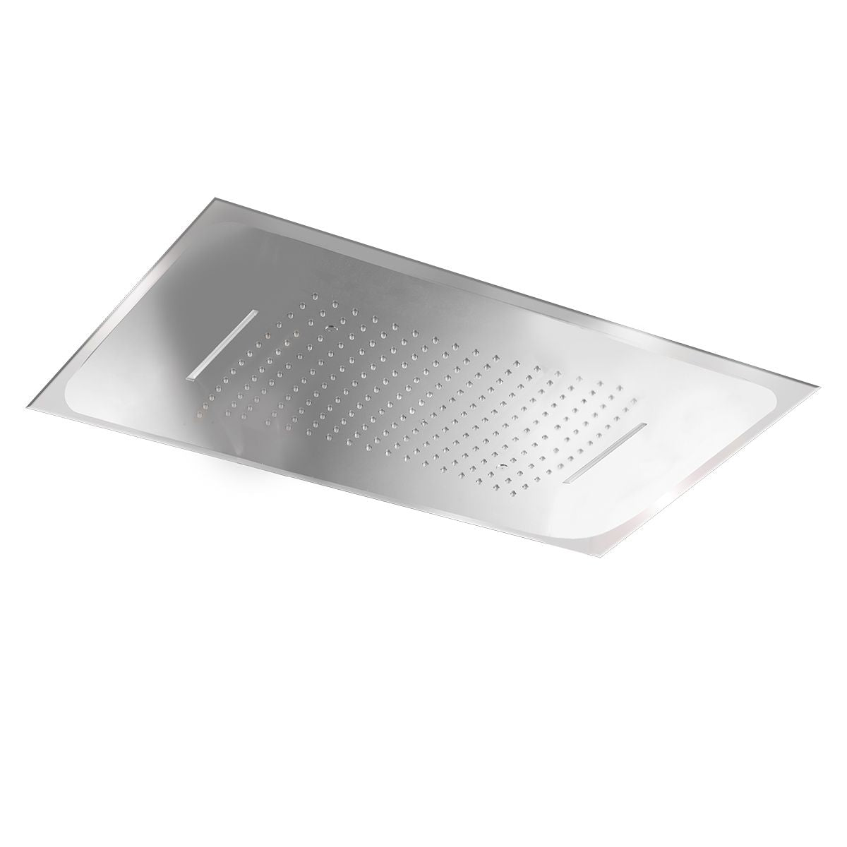 Soffione rettangolare 3 vías con supporto a soffitto