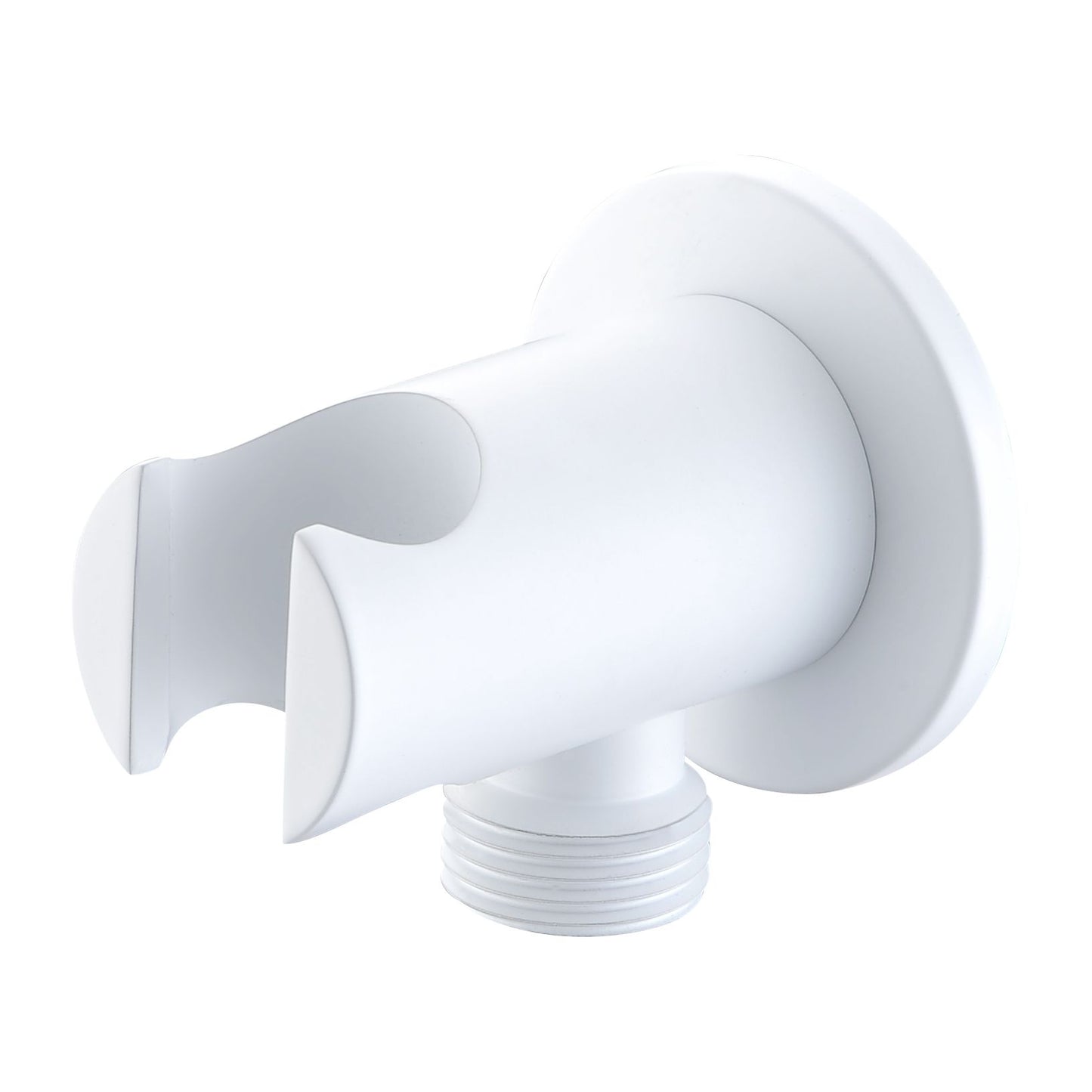 Supporto doccia con pressa acoua tondo bianco opaco