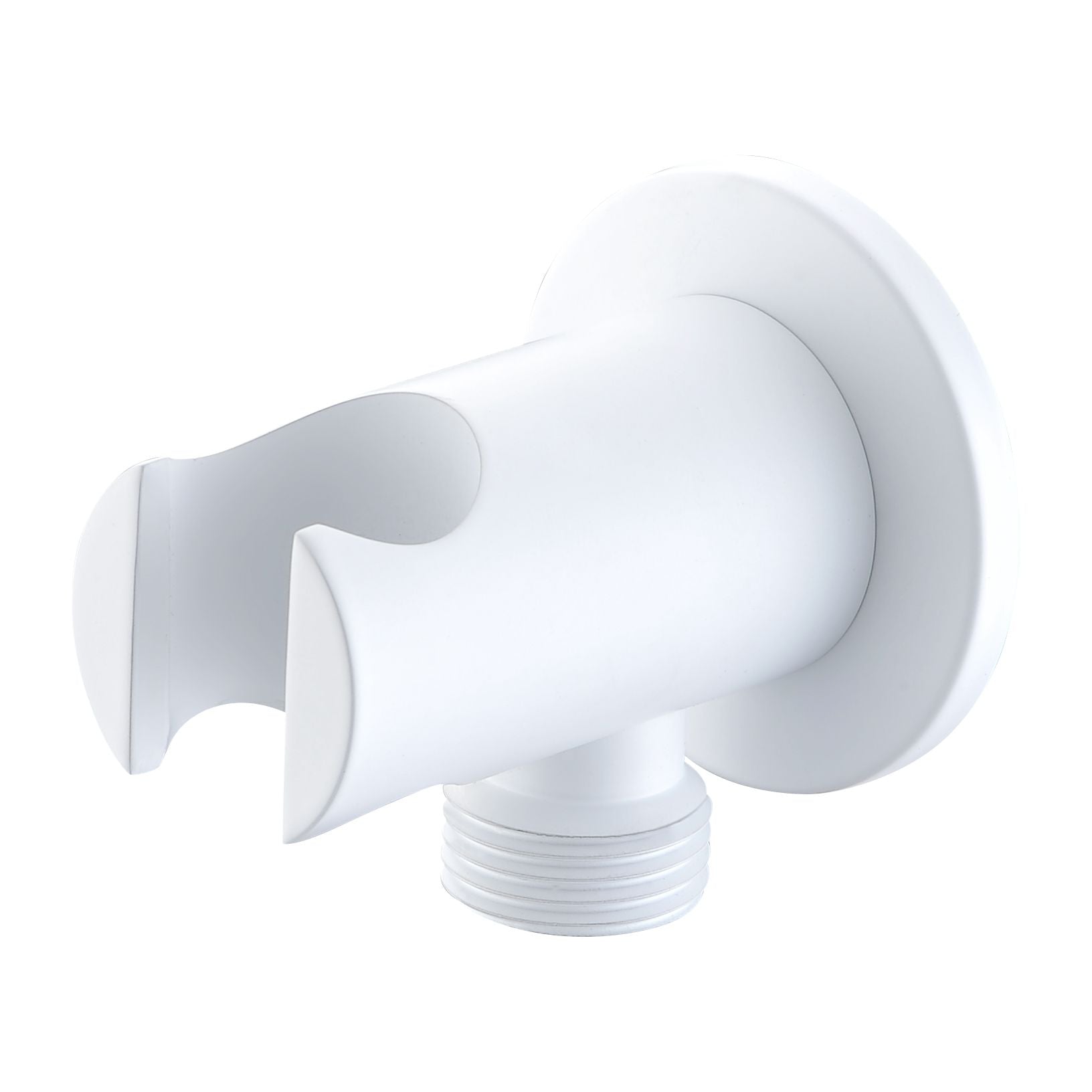 Supporto doccia con pressa acoua tondo bianco opaco