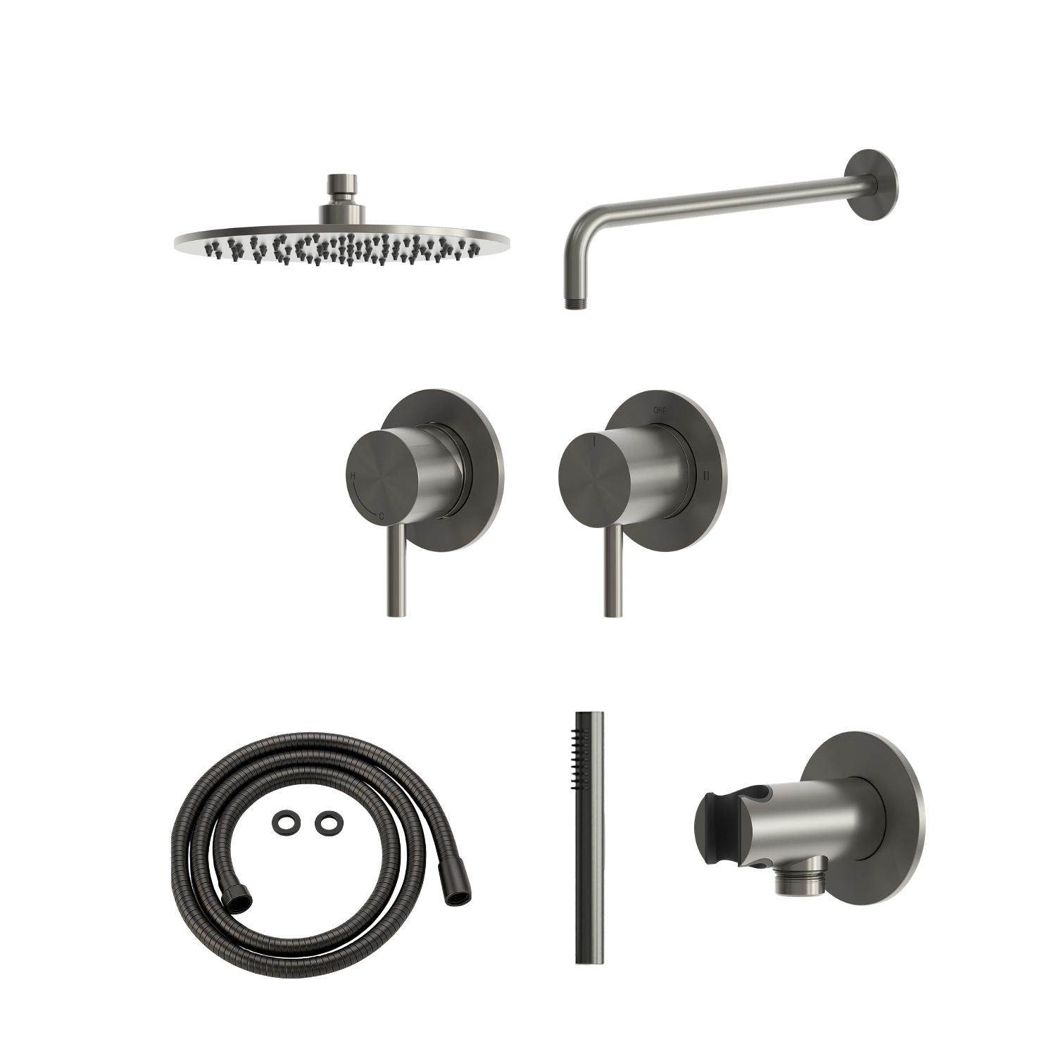 Kit doccia incasso 25 cm canna fucile design elegante e resi