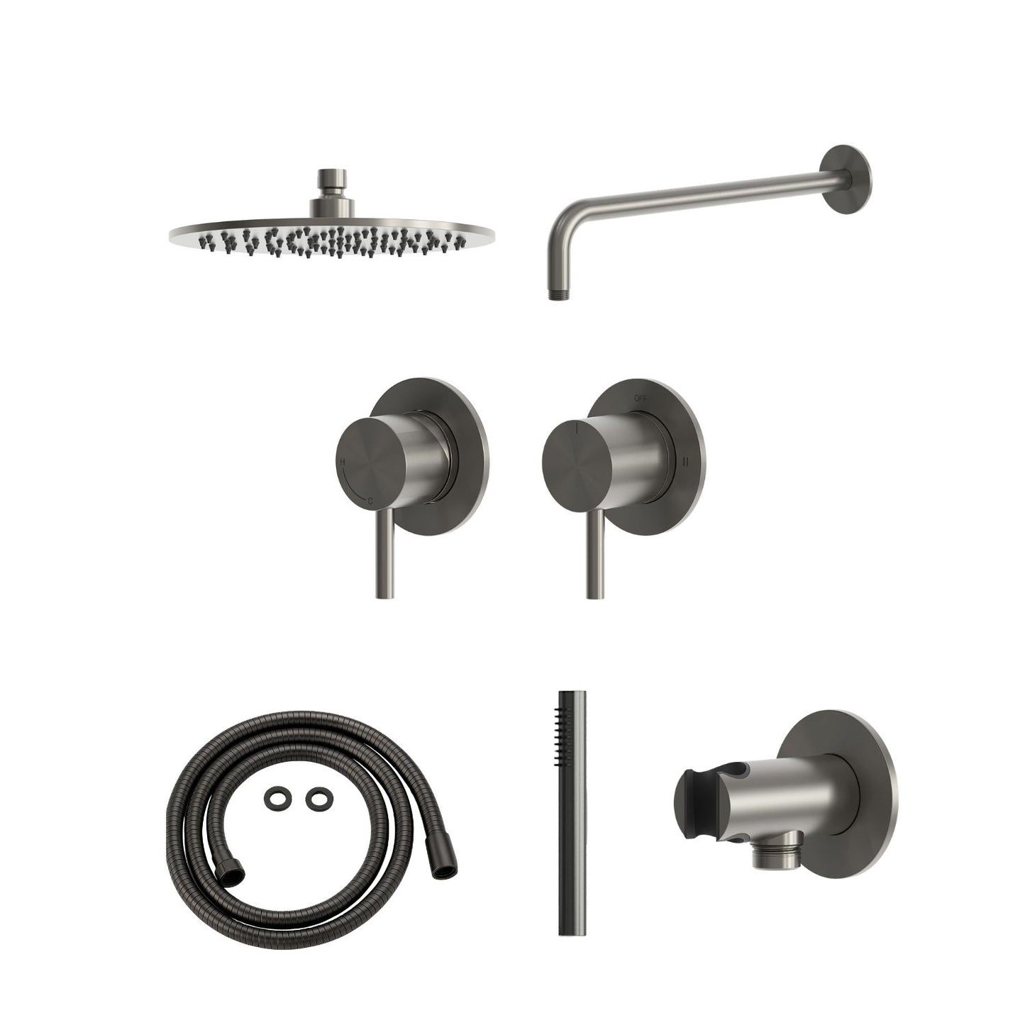 Kit doccia incasso 30 cm canna di fucile design elegante e r