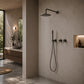 Kit doccia incasso 25 cm gun metal design moderno e resistente