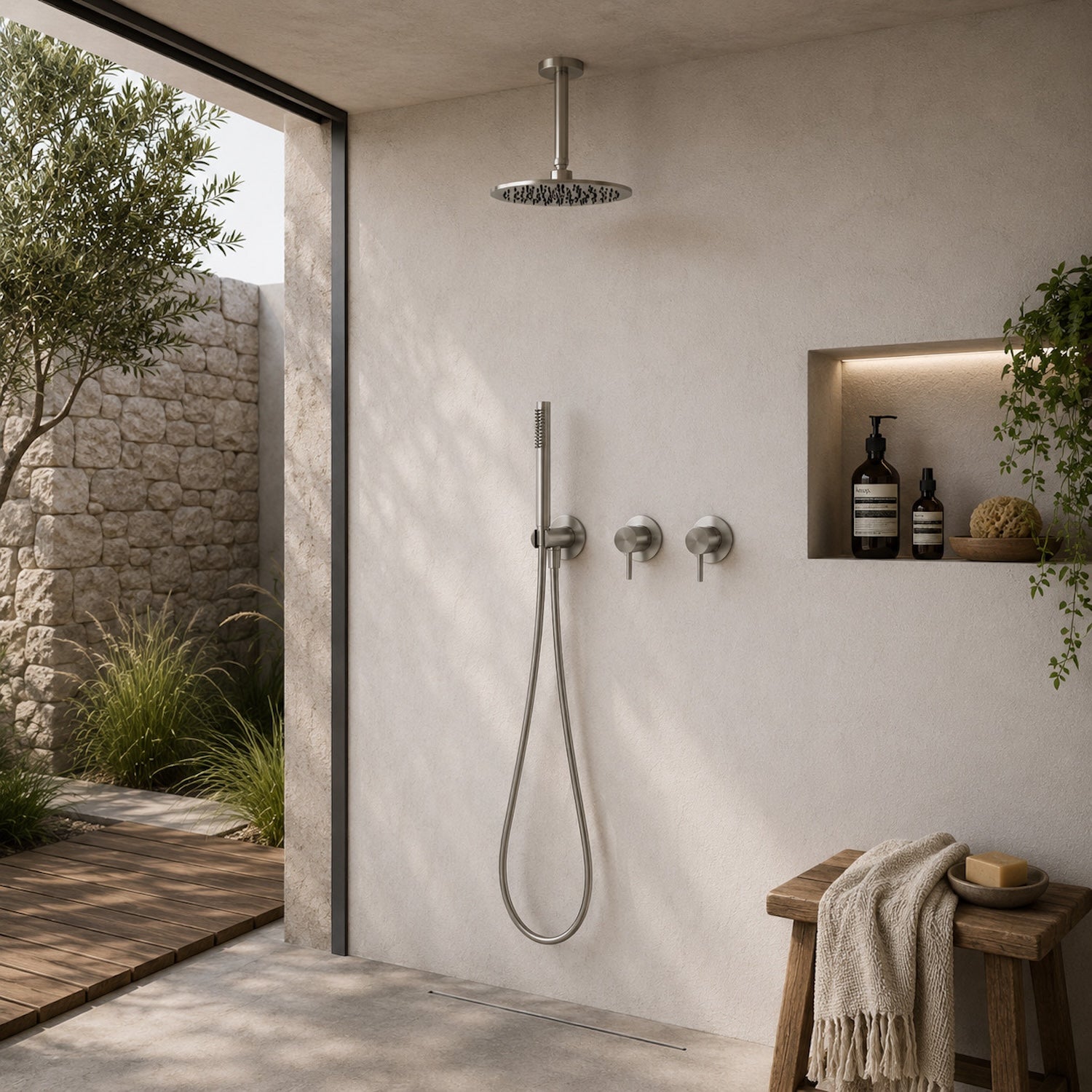 Kit doccia soffitto 25 cm inox eleganza e qualita acquista ora