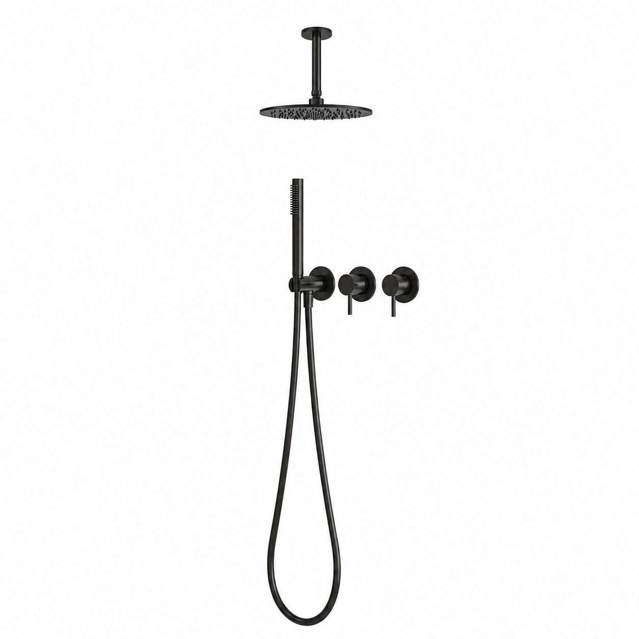 kit doccia soffitto corto 25 nero eleganza e qualita acq