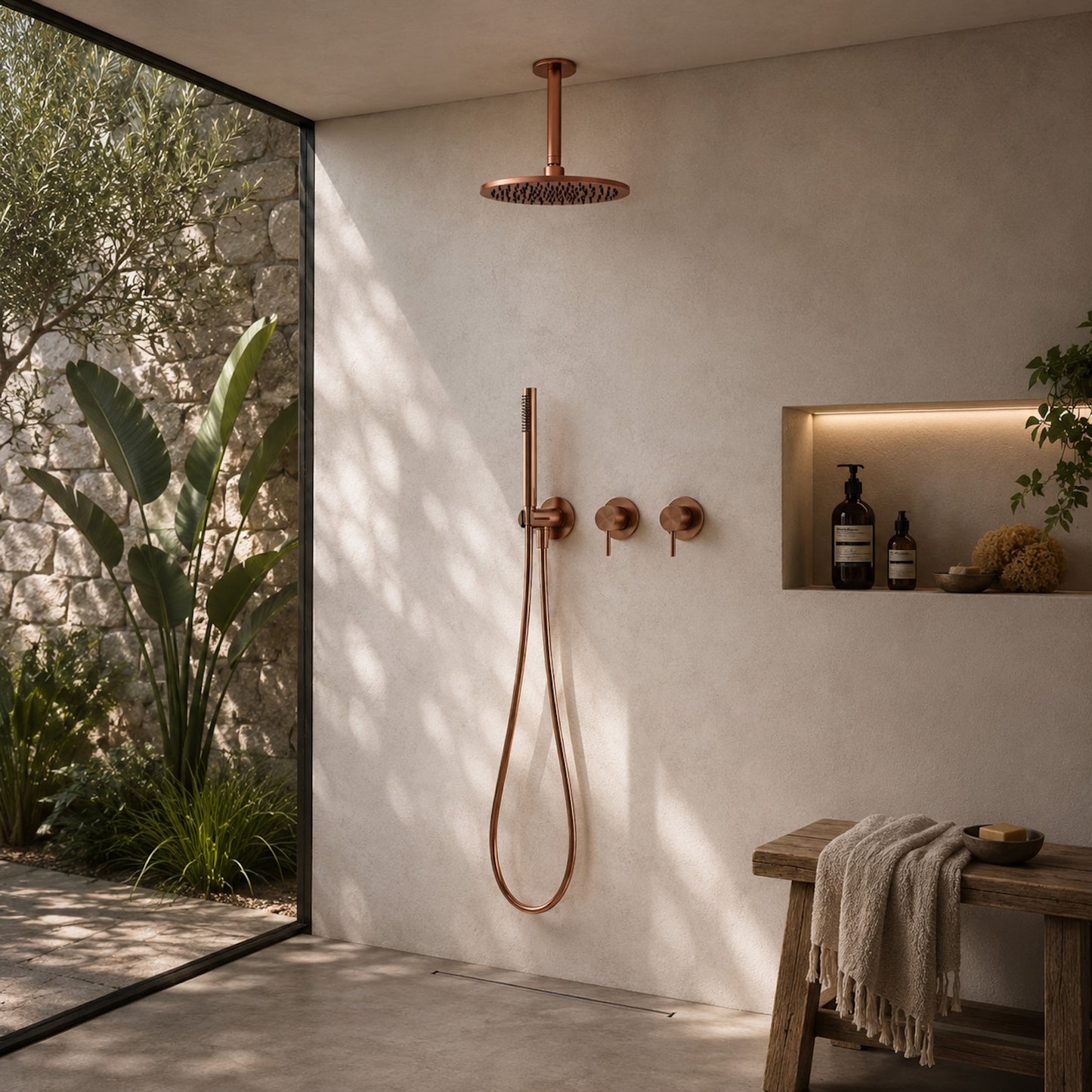 kit doccia soffitto corto 25 oro rosa eleganza e qualita acq