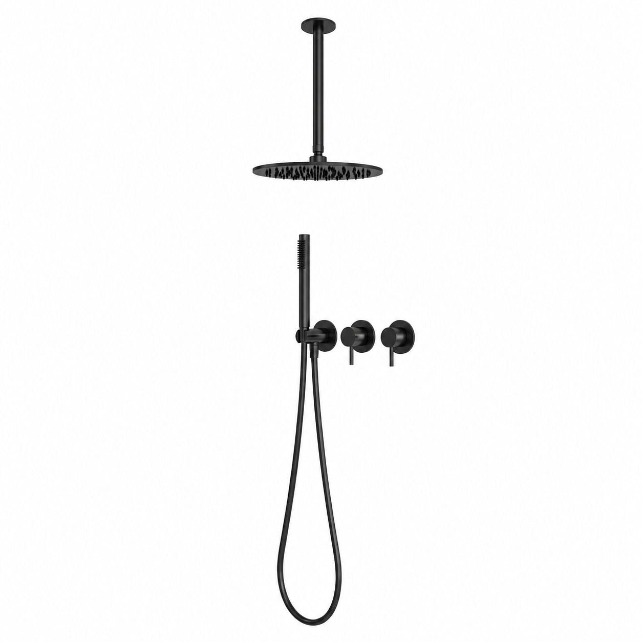 Kit doccia soffitto lungo 30 nero