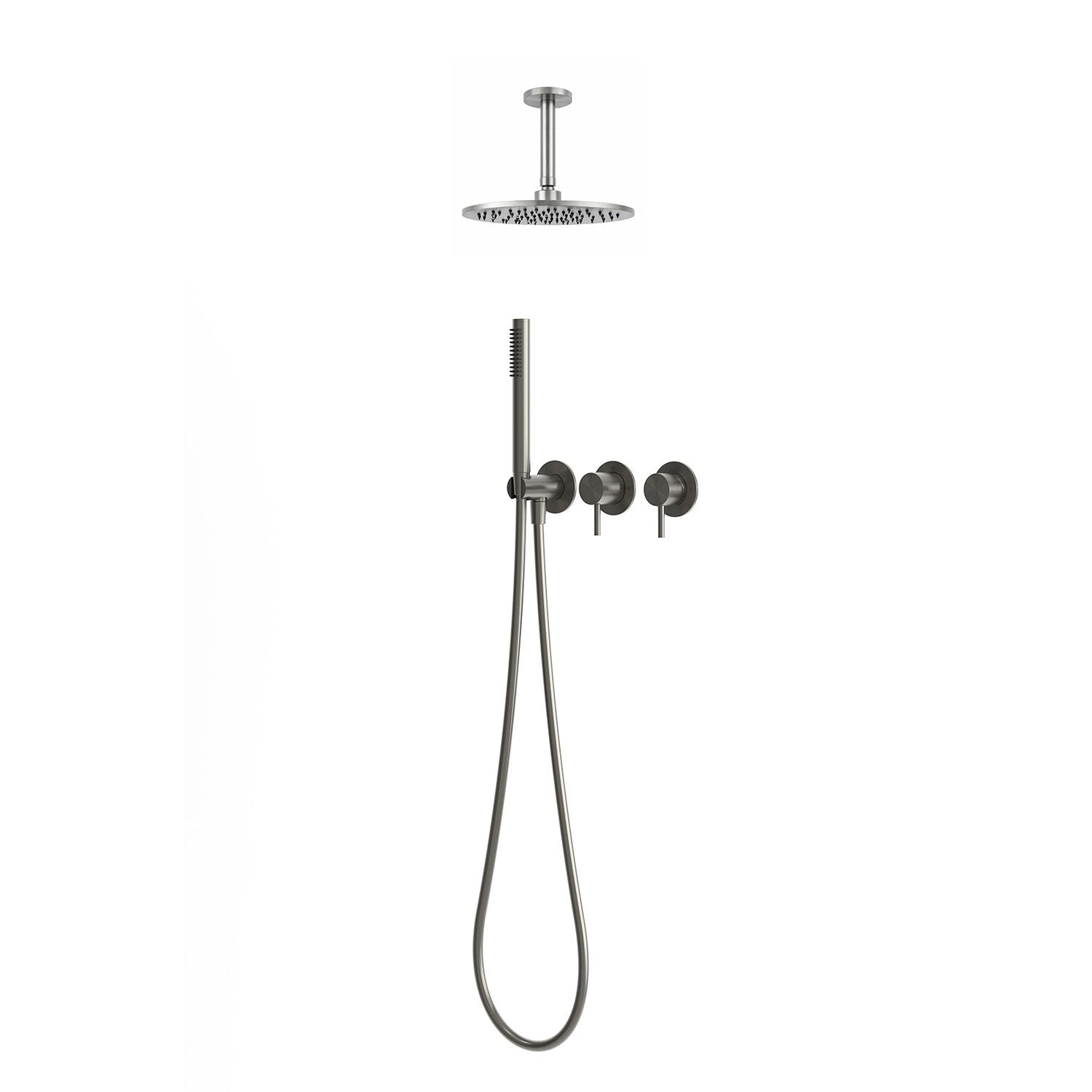kit doccia soffitto corto 25 cm in acciaio inox 316L