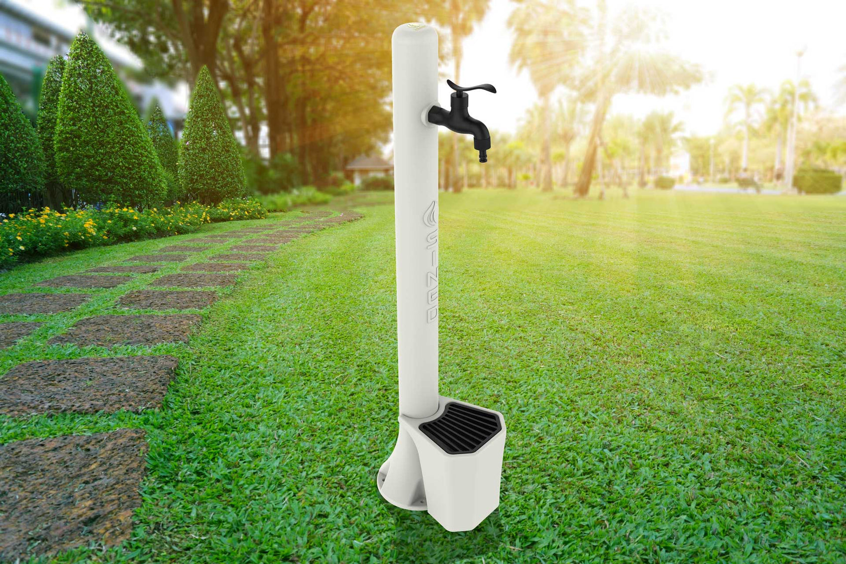 Fontana Bianca con Secchiello da 5L e Griglia in Ghisa