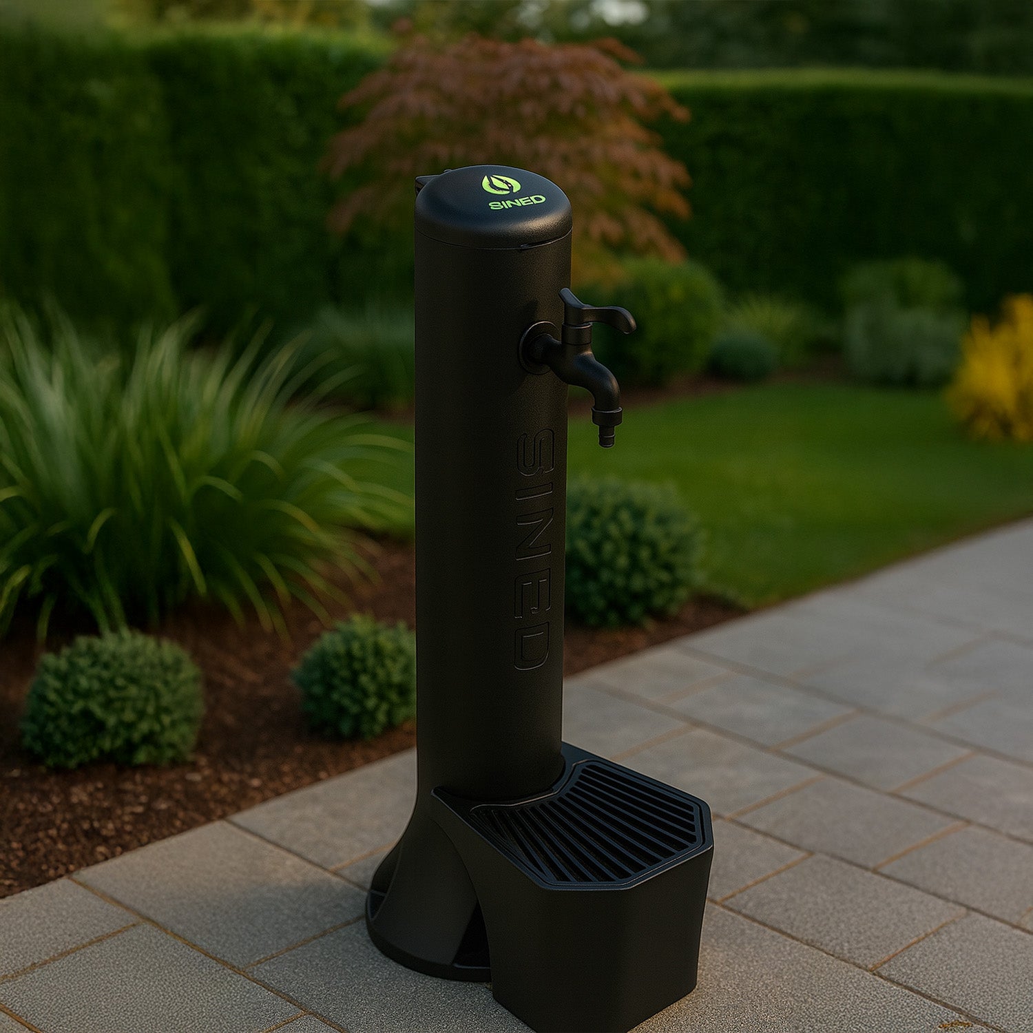 Fontana Nera Per Esterni Con Secchiello Da 5 Litri Design Elegante e Materiali Resistenti Acquista Ora Per Un Giardino Moderno e Funzionale