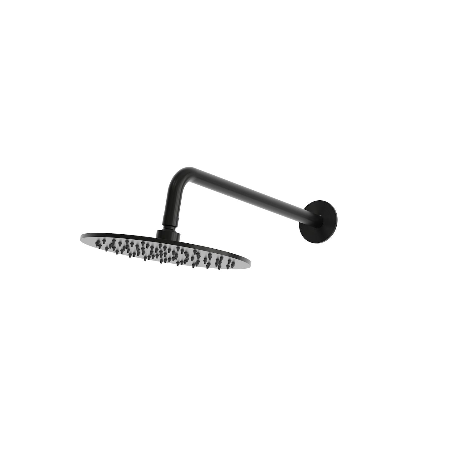 Soffione e Braccio Parete Inox nero 25cm Eleganza
