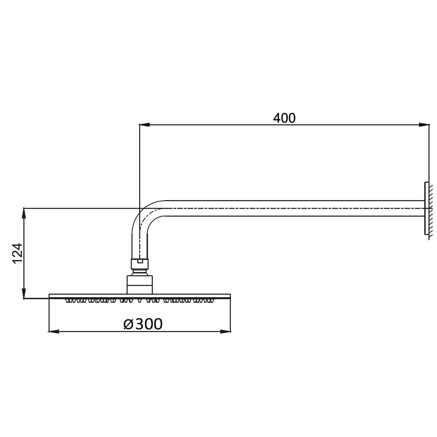 kit doccia levante 30 cm inox oro canna fucile elegante e re