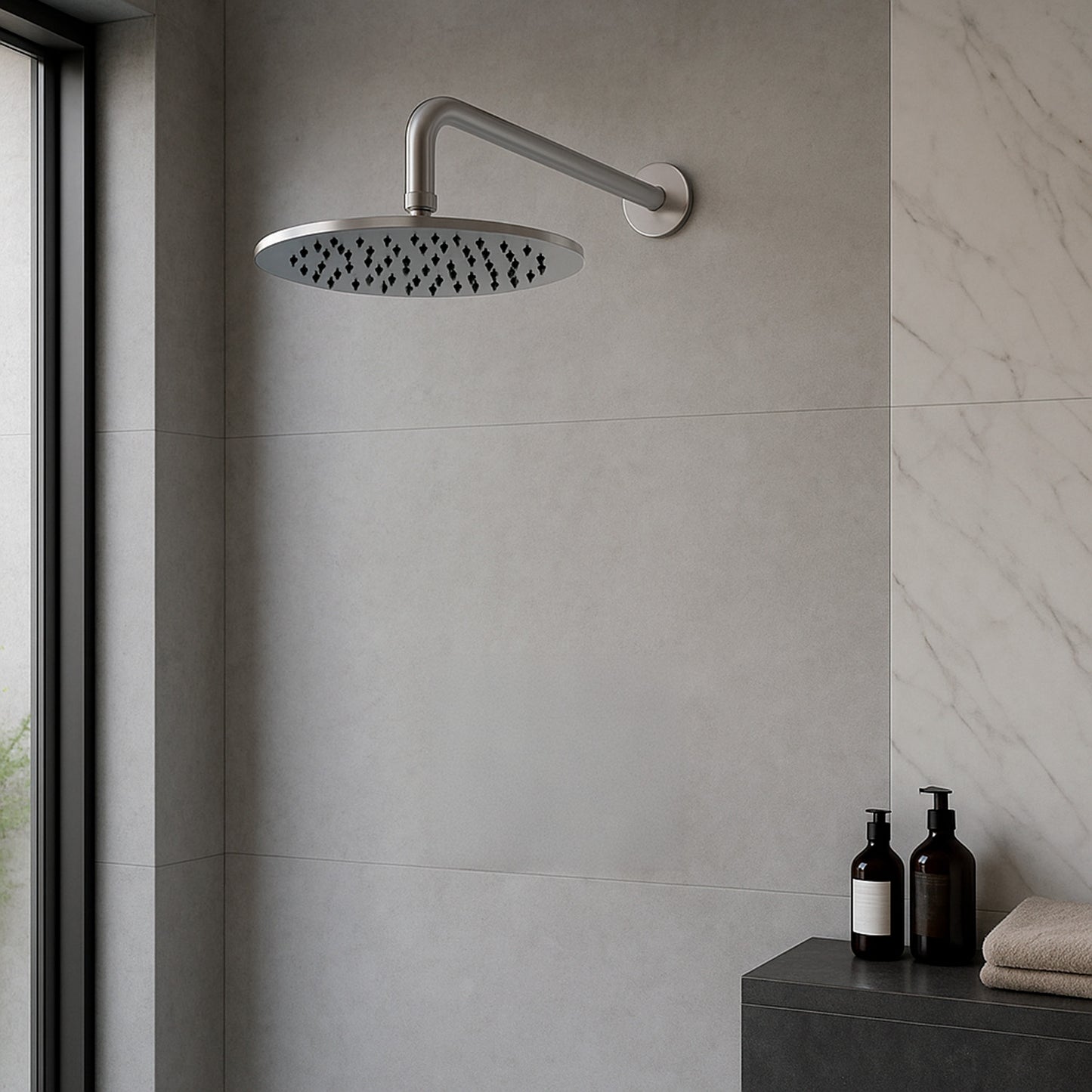 Kit Soffione Inox 30cm Eleganza e Funzionalita per il Tuo Bagno