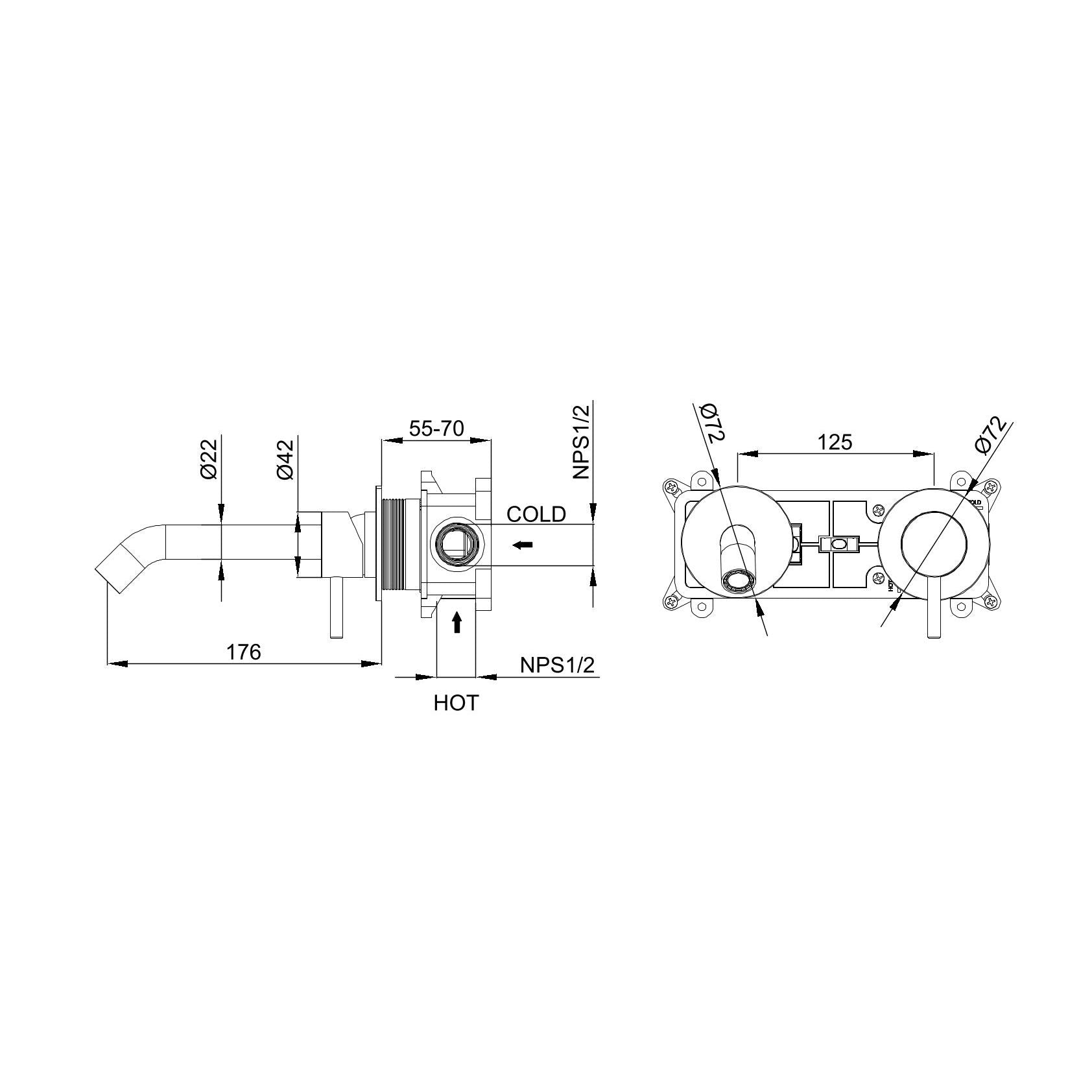 kit miscelatore levante canna fucile design elegante e durat