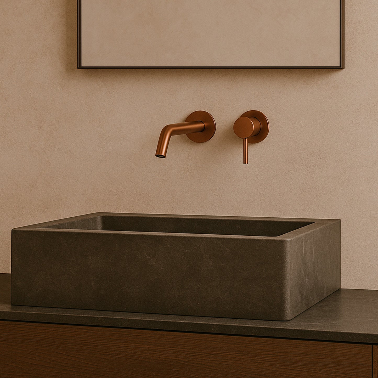 Kit miscelatore e beccuccio da muro Sined Levante in oro rosa eleganza e qualita per il tuo bagno