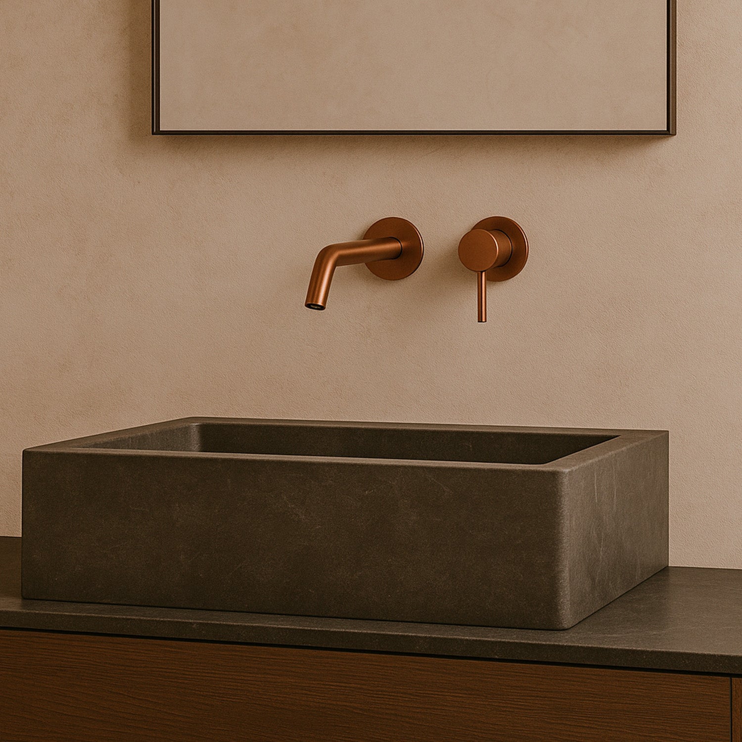 Kit miscelatore e beccuccio da muro Sined Levante in oro rosa eleganza e qualita per il tuo bagno