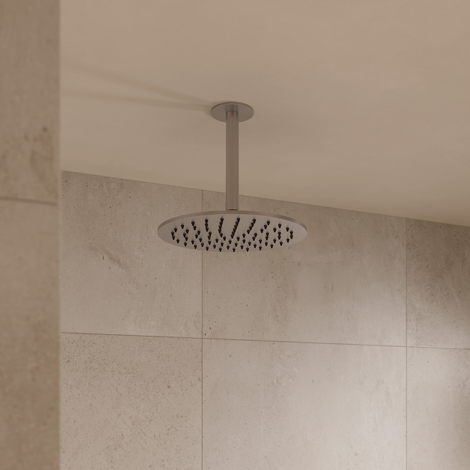 Kit soffione doccia 25 cm inox con braccio soffitto eleganza e qualita per il tuo bagno