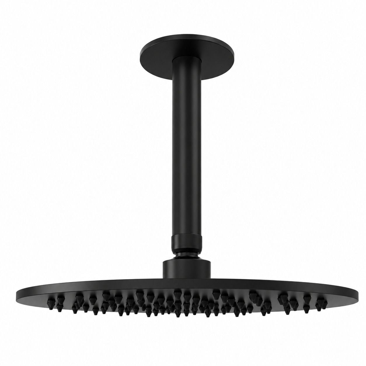 Kit soffione doccia 25 cm nero con braccio soffitto eleganza