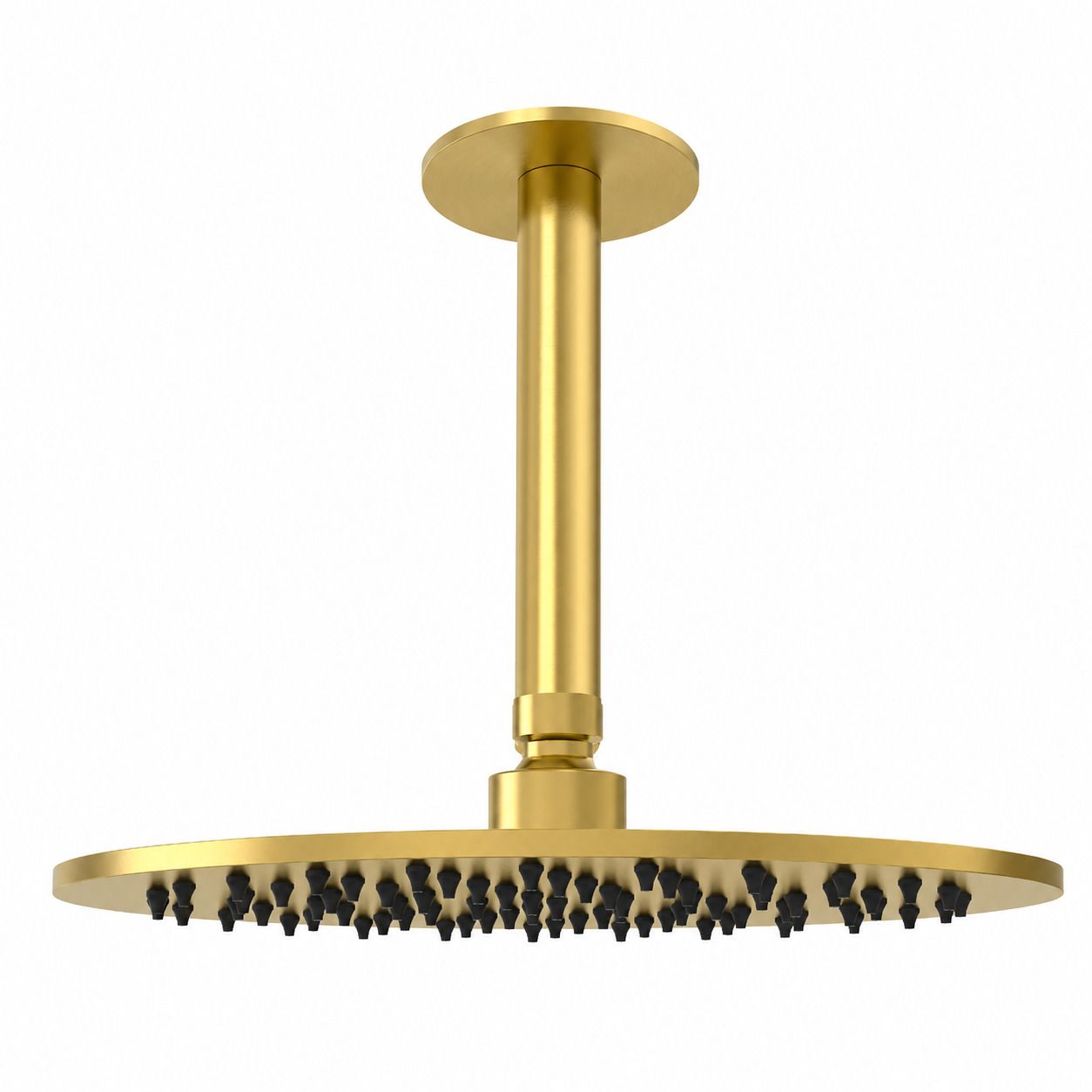 Kit soffione doccia 25 cm oro con braccio soffitto eleganza