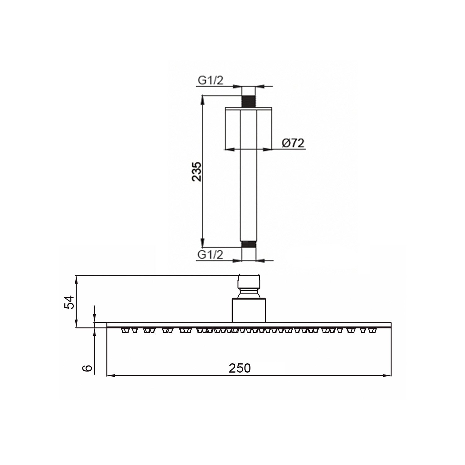 Kit soffione inox 25 cm per soffitto eleganza e funzionalita per ambienti moderni