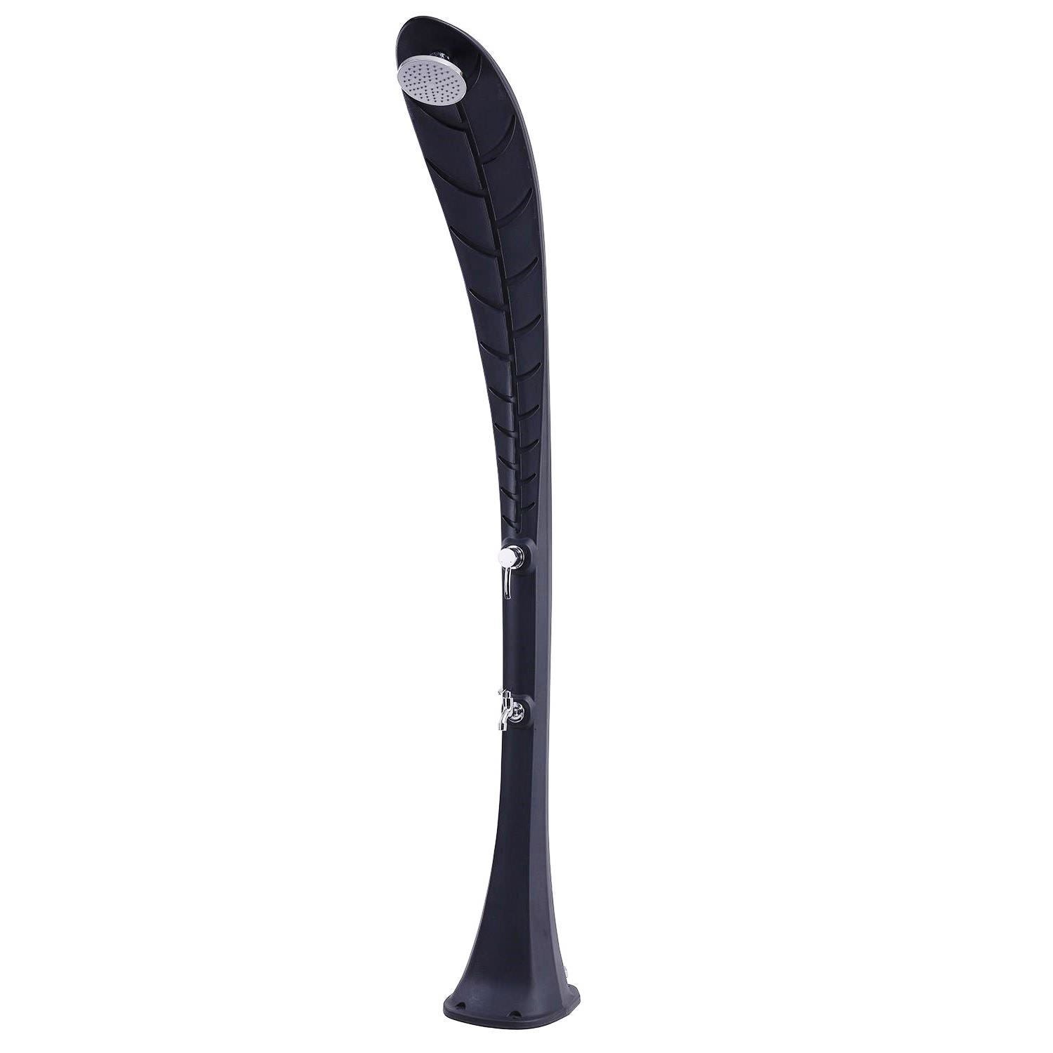 Doccia Solare Nera Con Design Foglie Di Palma 35l