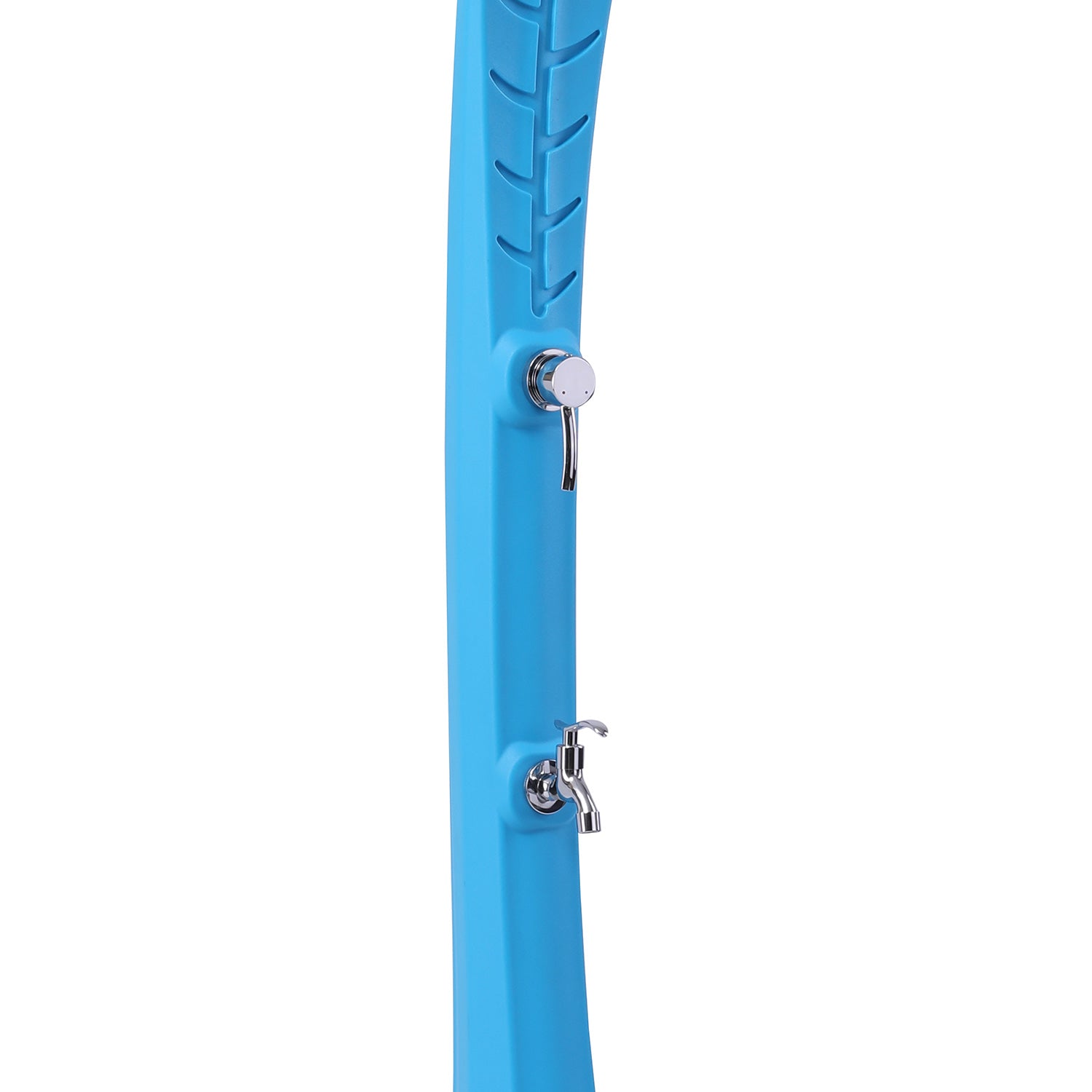 Doccia Solare Esterna Blu a Foglia Di Palma Design Elegante e Sostenibile
