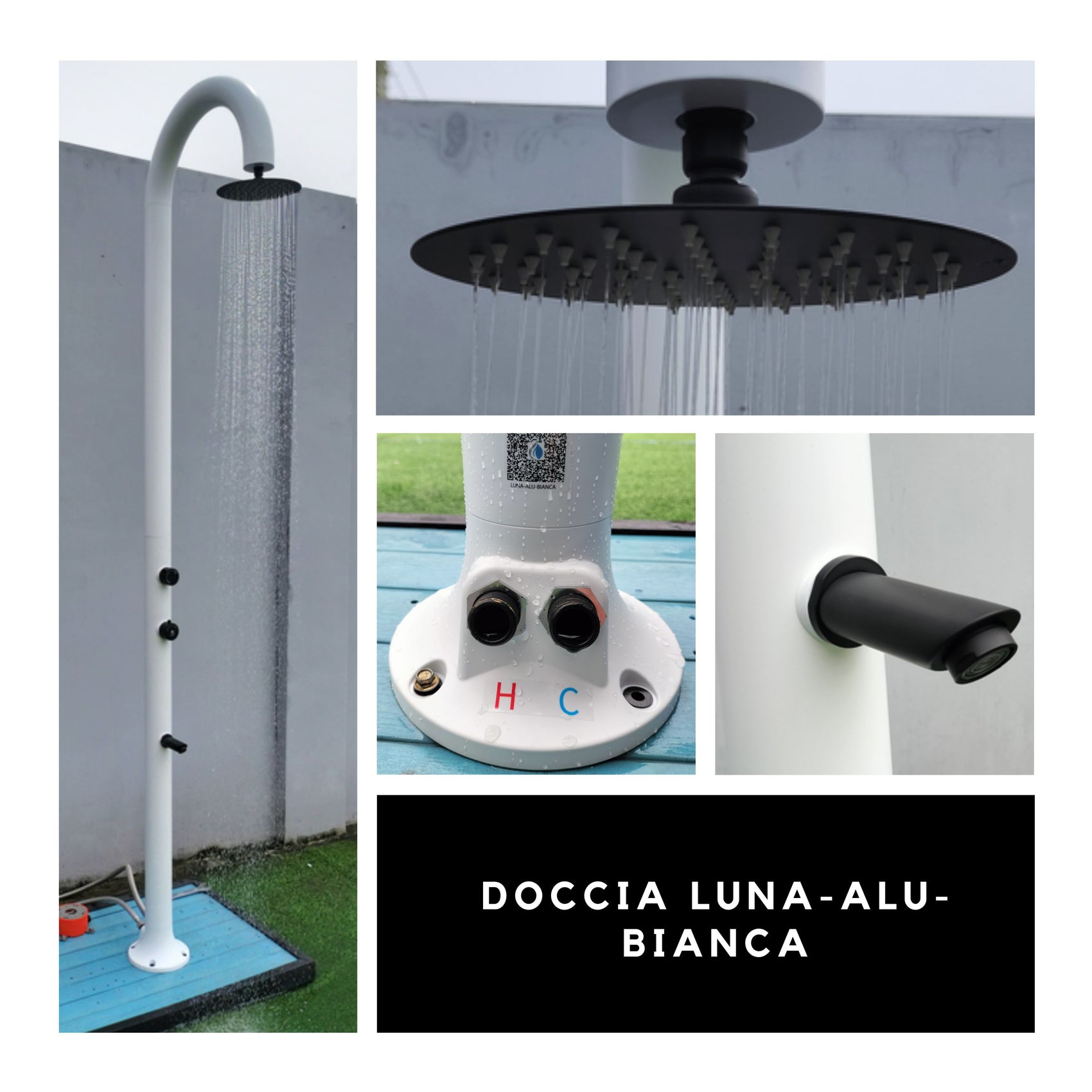 Doccia Luna Alu Bianca Eleganza e Funzionalita Per Interni Ed Esterni