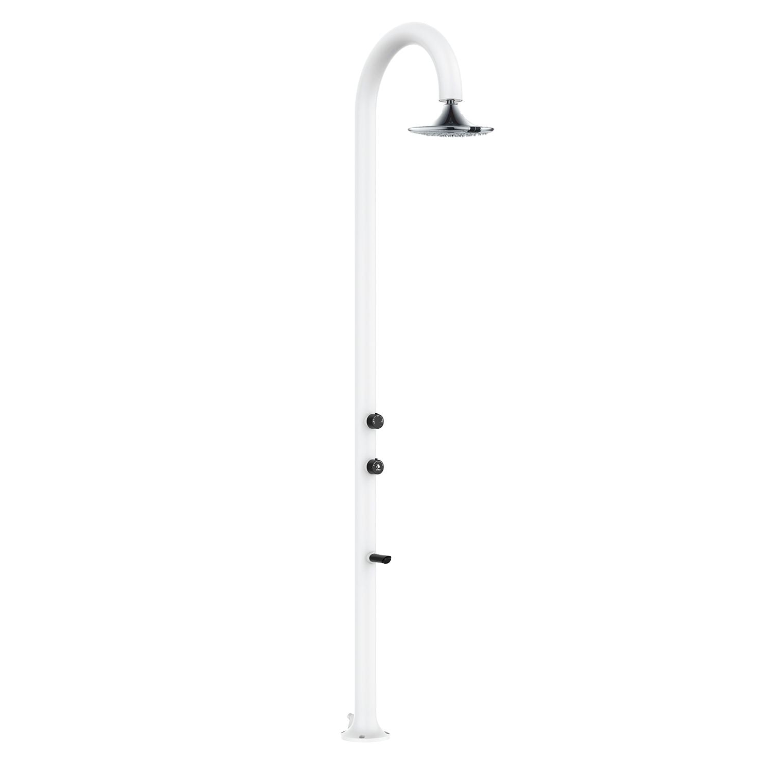 Doccia In Alluminio Bianca Con Soffione Led 3 Getti