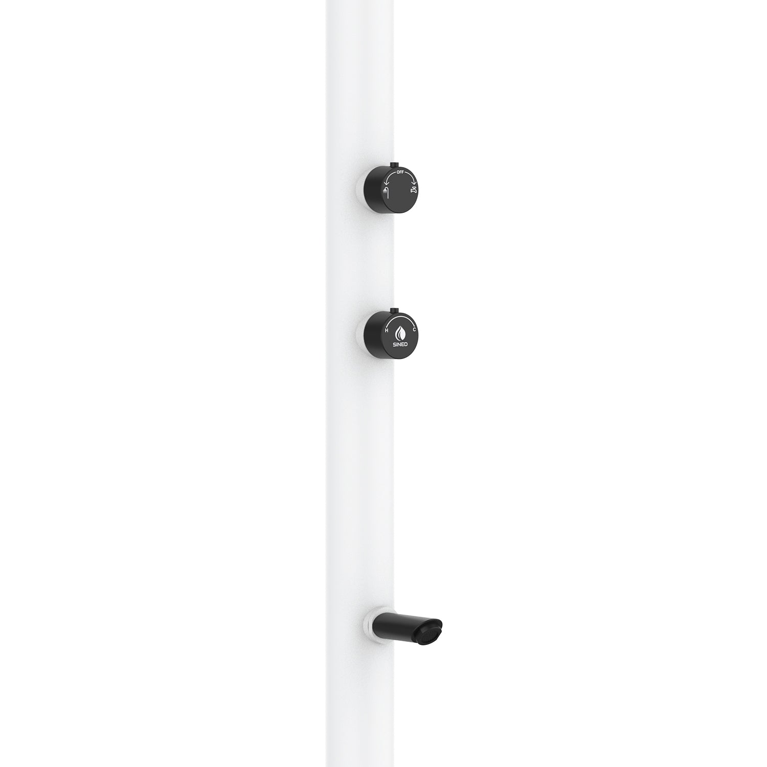 Doccia In Alluminio Bianca Con Soffione Led 3 Getti