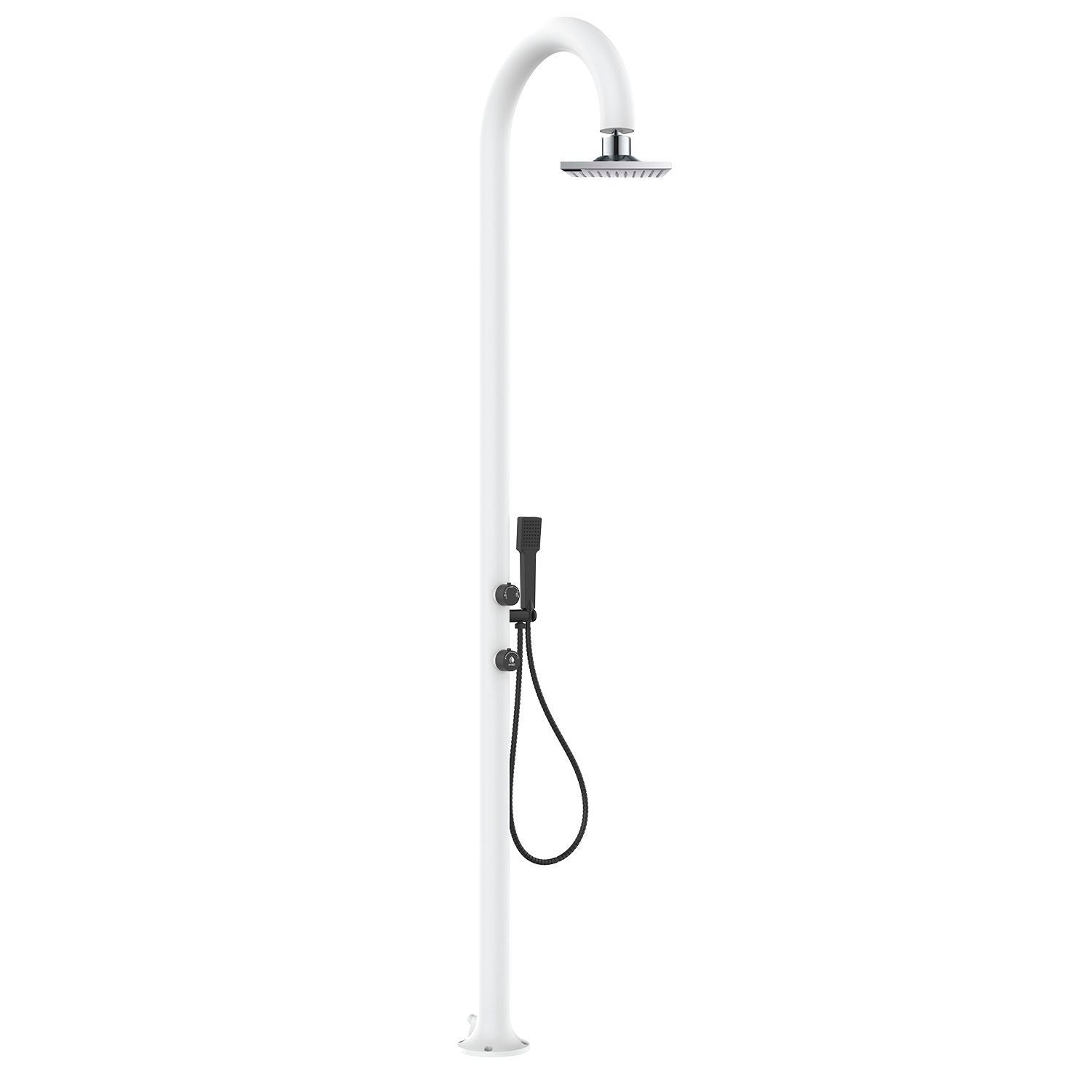 Doccia Bianca In Alluminio Con Doccino e Soffione Lcd