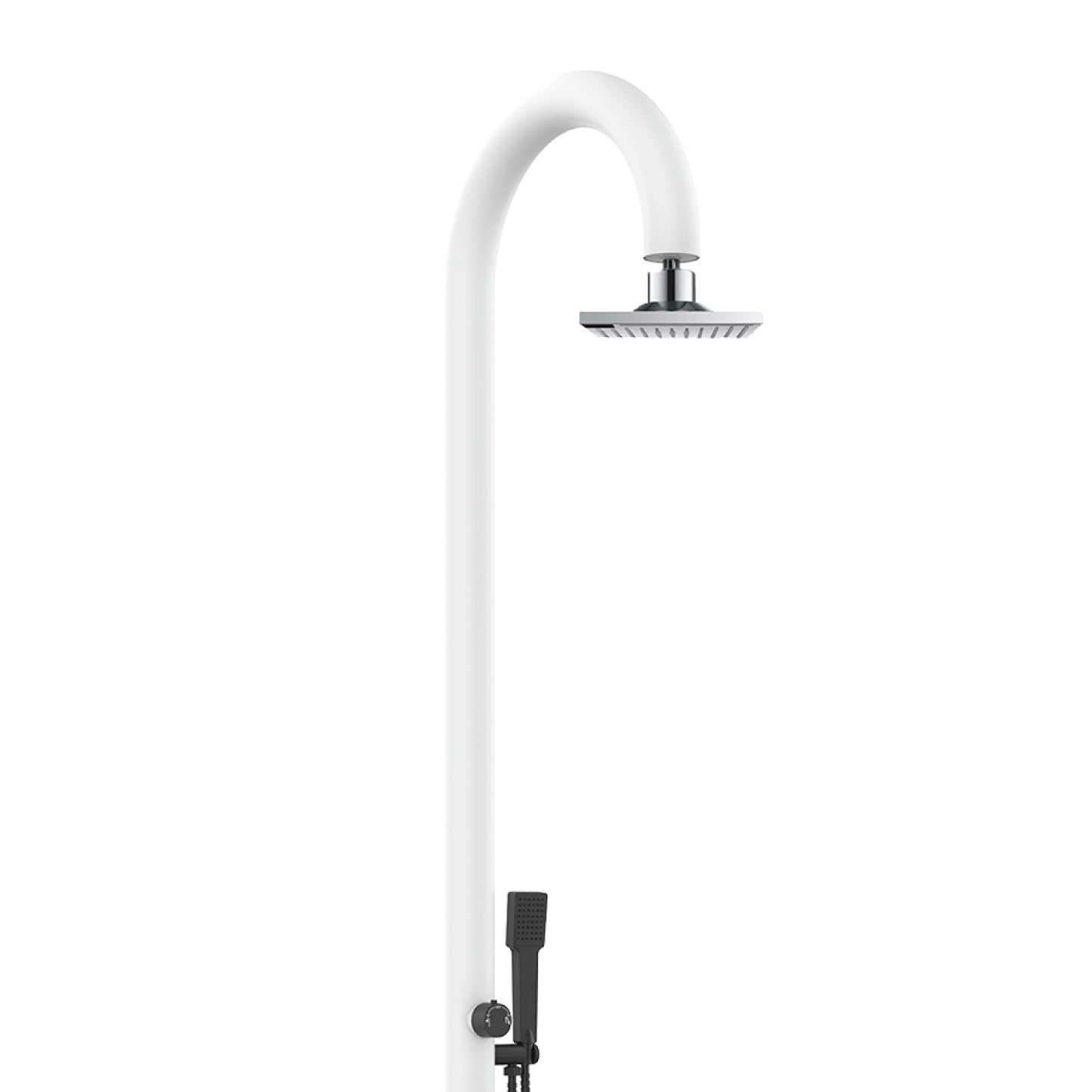 Doccia Bianca In Alluminio Con Doccino e Soffione Lcd