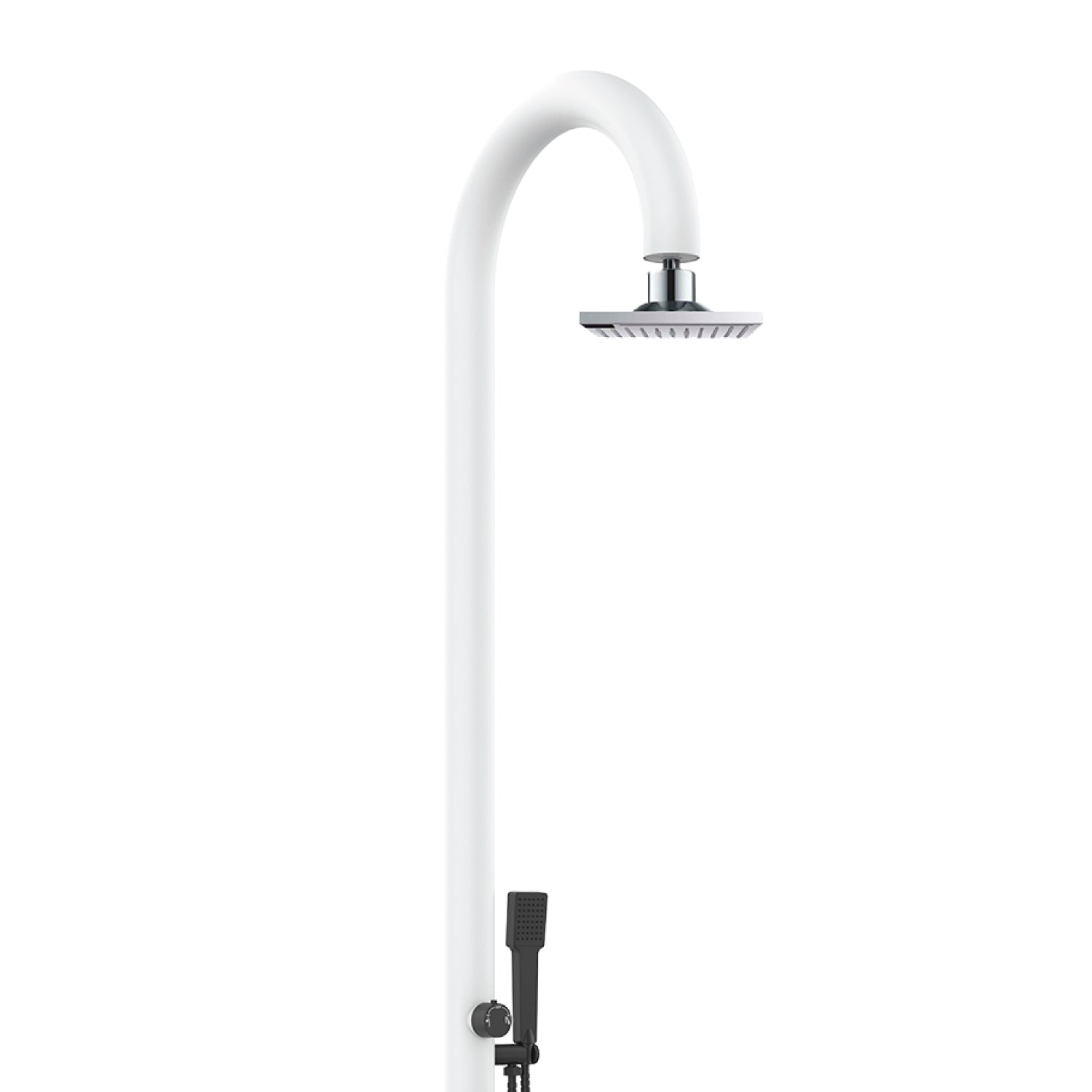 Doccia Bianca In Alluminio Con Doccino e Soffione Lcd