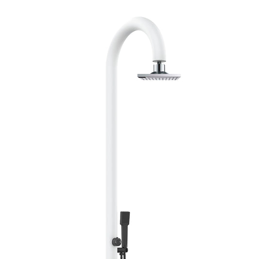 Doccia Bianca In Alluminio Con Doccino e Soffione Lcd