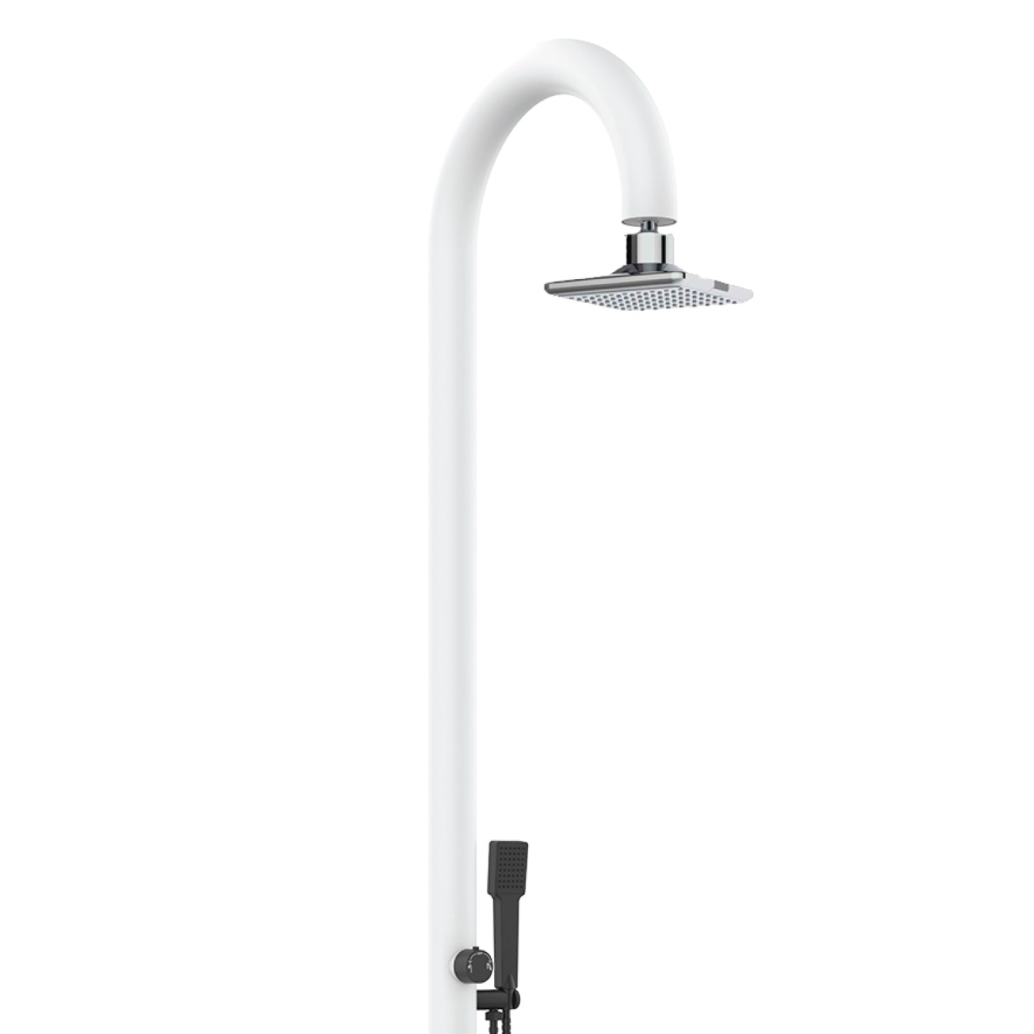 Doccia Luna Alu Bianca Con Soffione Led e Doccino