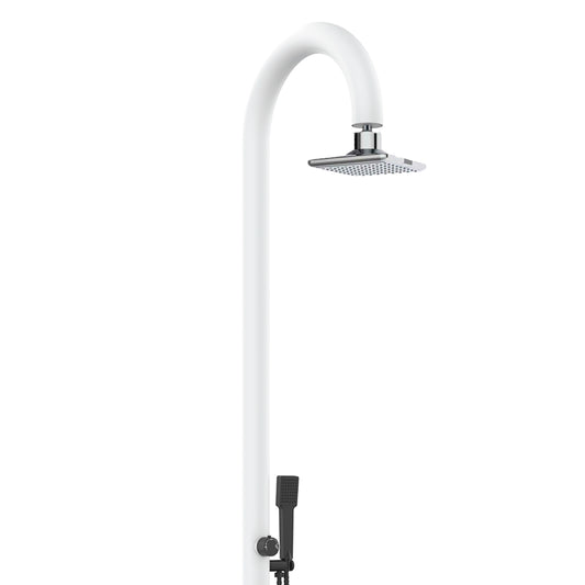 Doccia Luna Alu Bianca Con Soffione Led e Doccino