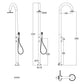 Doccia Luna Alu Bianca Con Soffione Led e Doccino